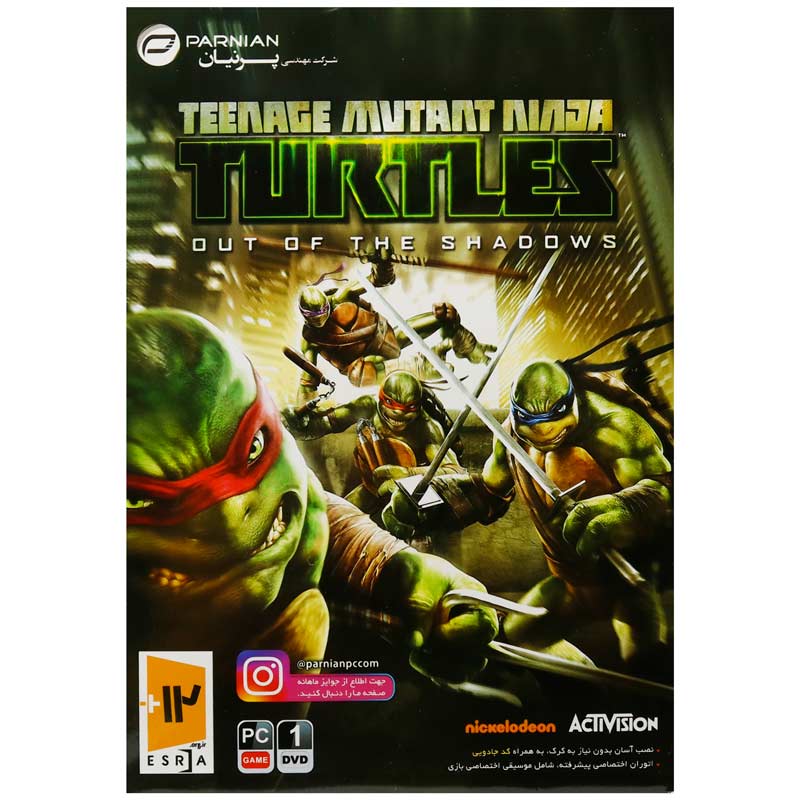 بازی Teenage Mutant Ninja Turtles Out of the Shadows 1DVD پرنیان مناسب برای PC