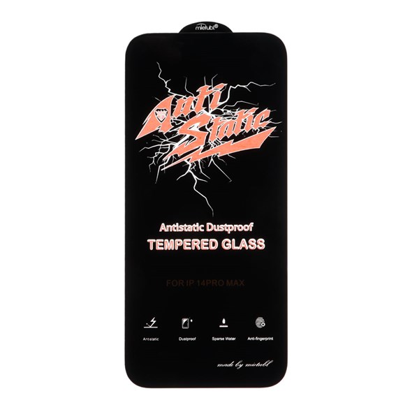 محافظ صفحه نمایش شیشه ای Full Cover Anti Static Mietubl مدل Apple iPhone 14 Pro Max - مشکی (بدون پک)