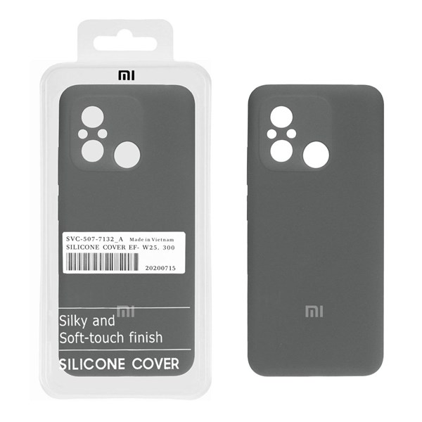 قاب سیلیکونی پاک کنی اورجینال درجه یک Xiaomi Redmi 12C / Redmi 11A / Poco C55 - خاکستری (پک دار)