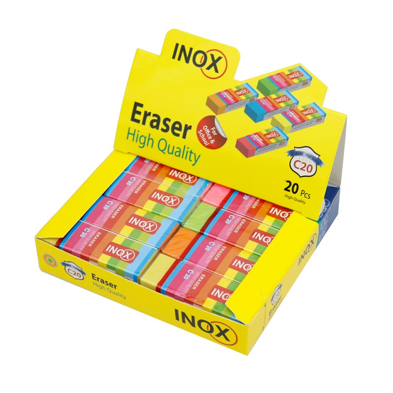 پاک کن رنگی اینوکس C20 بسته 20 عددی