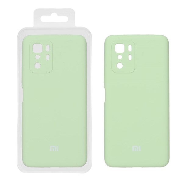 قاب سیلیکونی پاک کنی اورجینال درجه یک Xiaomi Poco X3 GT / Redmi Note 10 Pro 5G - مغزپسته ای (پک دار)