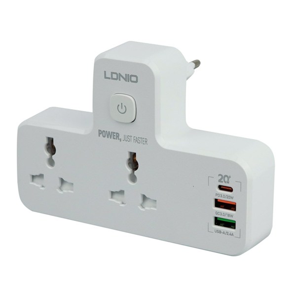 چند راهی 2 خانه الدینیو SC2311 + شارژر USB و Type-C