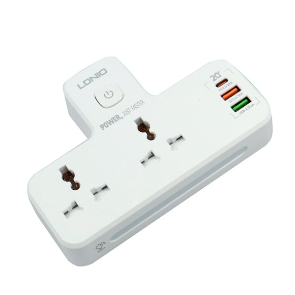 چند راهی 2 خانه الدینیو SC2311 + شارژر USB و Type-C