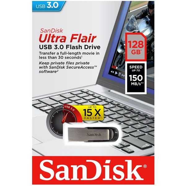 فلش 128 گیگ سن دیسک SanDisk Ultra Flair USB3.0