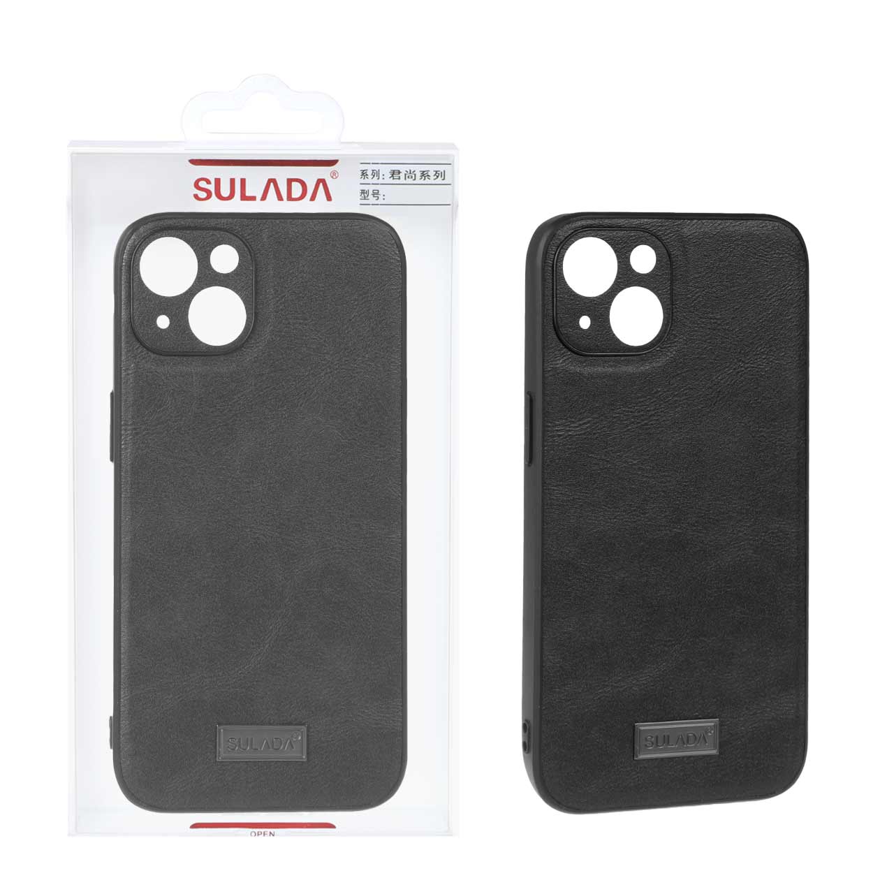 قاب اورجینال Sulada چرمی Apple iPhone 13 / iPhone 14 - مشکی (پک دار)