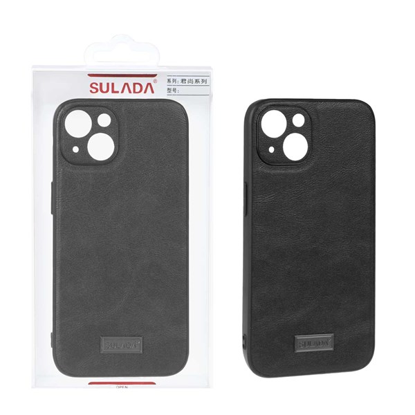 قاب اورجینال Sulada چرمی Apple iPhone 13 / iPhone 14 - مشکی (پک دار)