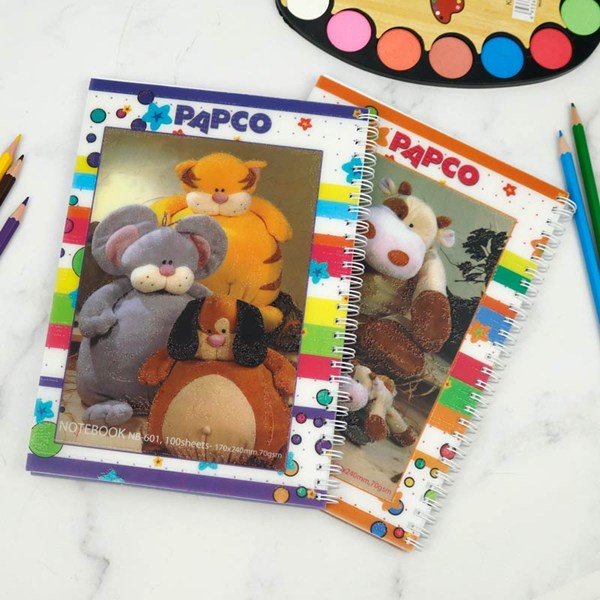 دفتر سیمی 100 برگ طرح فانتزی پاپکو Papco NB-601