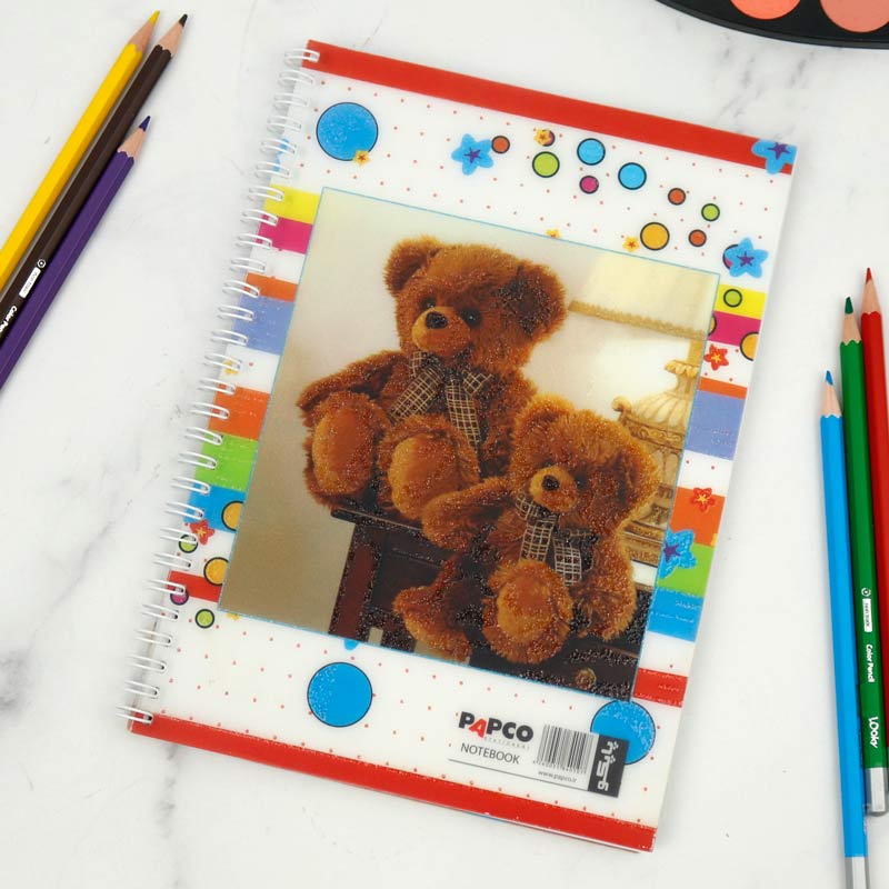 دفتر سیمی 100 برگ طرح فانتزی پاپکو Papco NB-601