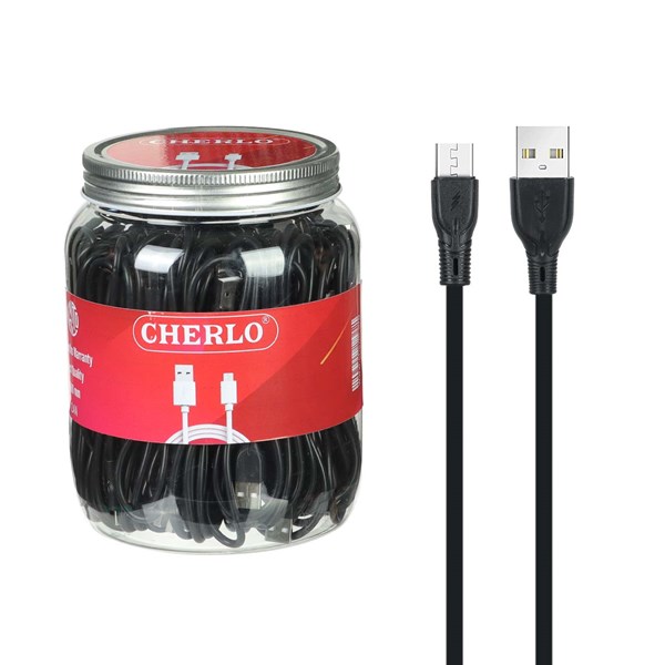 کابل شارژ 1.1 متری فست اندروید CHERLO - مشکی (بسته 40 عددی) - SMO