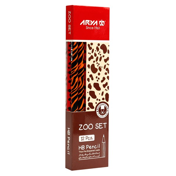 مداد مشکی طرح دار آریا Arya 3045 بسته 12 عددی