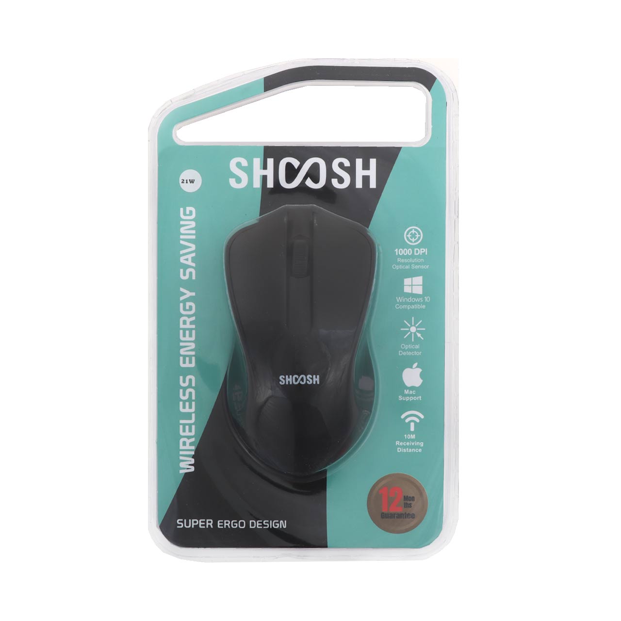 ماوس بی سیم Shoosh مدل M21W - مشکی - SMO