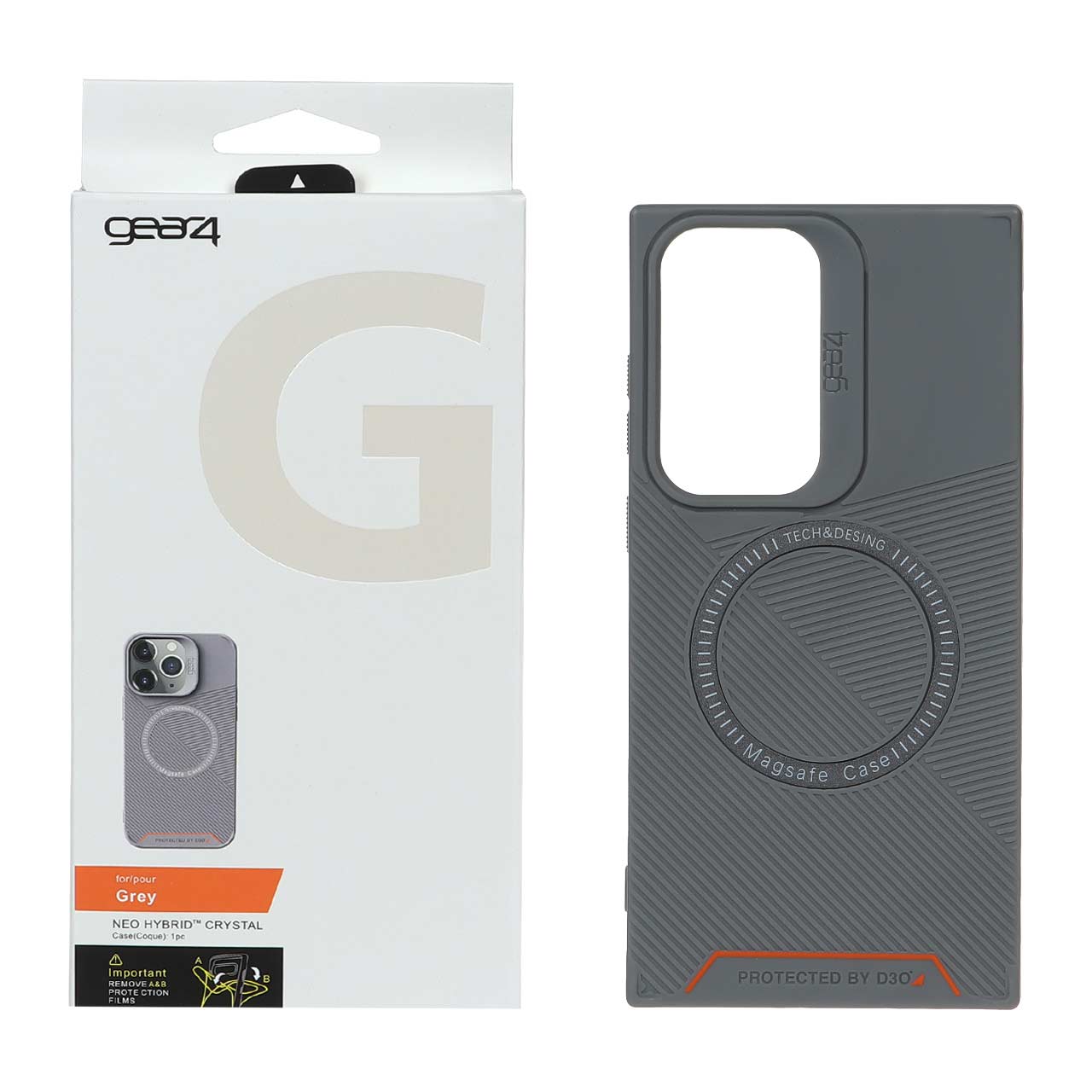 قاب اورجینال Magsafe Gear4 D30 مدل Samsung Galaxy S23 Ultra - خاکستری (پک دار)