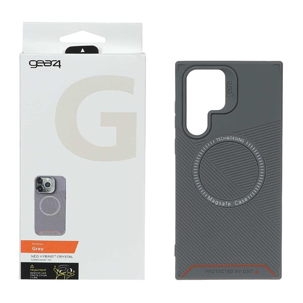 قاب اورجینال Magsafe Gear4 D30 مدل Samsung Galaxy S22 Ultra - خاکستری (پک دار)