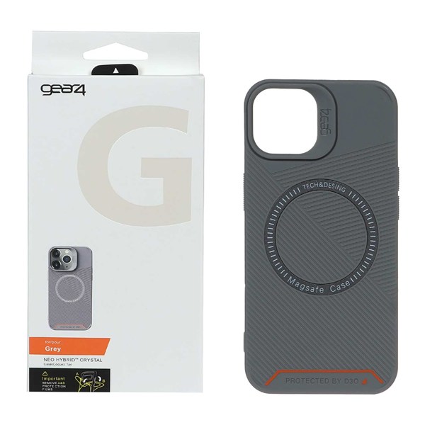 قاب اورجینال Magsafe Gear4 D30 مدل Apple iPhone 13 / iPhone 14 - خاکستری (پک دار)