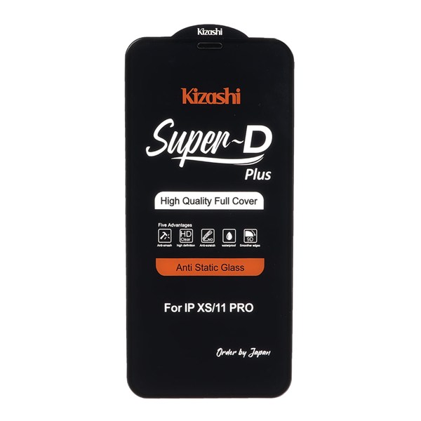 محافظ صفحه نمایش شیشه ای Full Cover SuperD Plus - Kizashi مدل Iphone X / XS / 11 Pro (بدون پک)