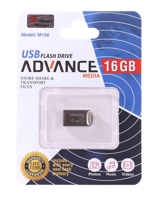 فلش مموری Advance USB2.0 مدل M106 ظرفیت 16GB - مشکی