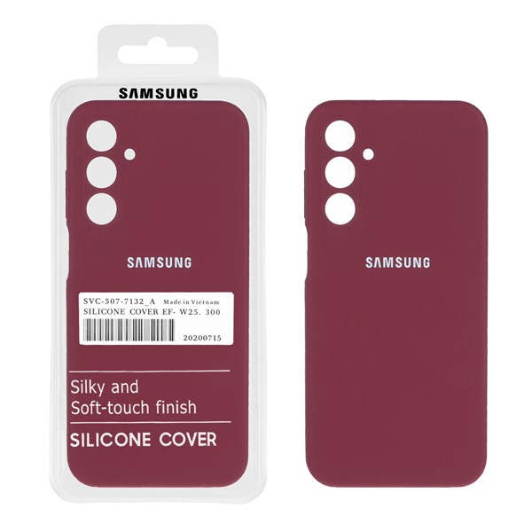 قاب سیلیکونی پاک کنی اورجینال درجه یک Samsung Galaxy A25 5G - زرشکی (پک دار)