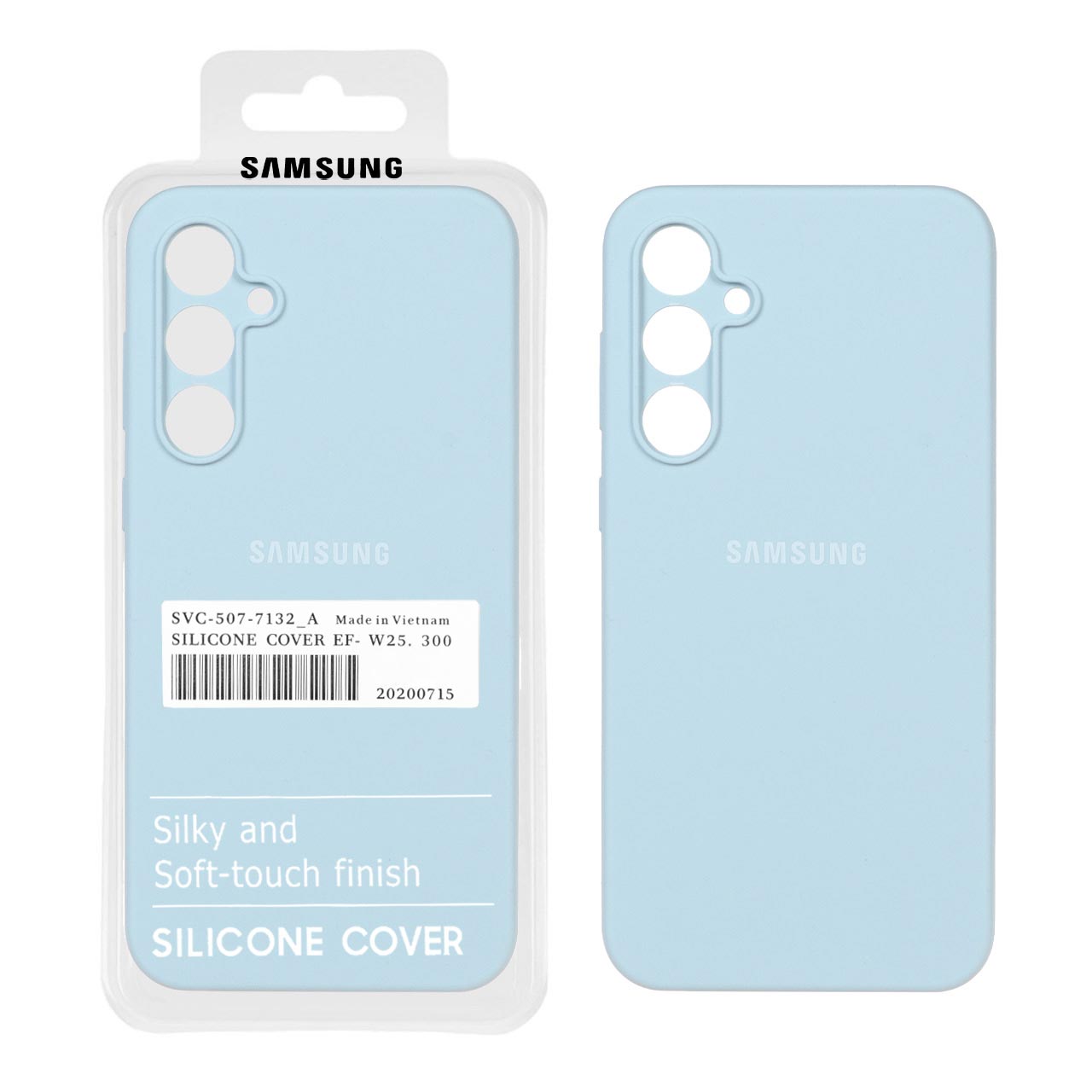 قاب سیلیکونی پاک کنی اورجینال درجه یک Samsung Galaxy S23 FE - آبی آسمانی (پک دار)