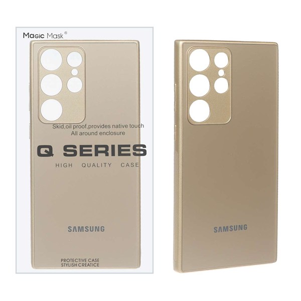 قاب اورجینال PVD ضدخش Magic Mask مدل Samsung Galaxy S23 Ultra - طلایی (پک دار)