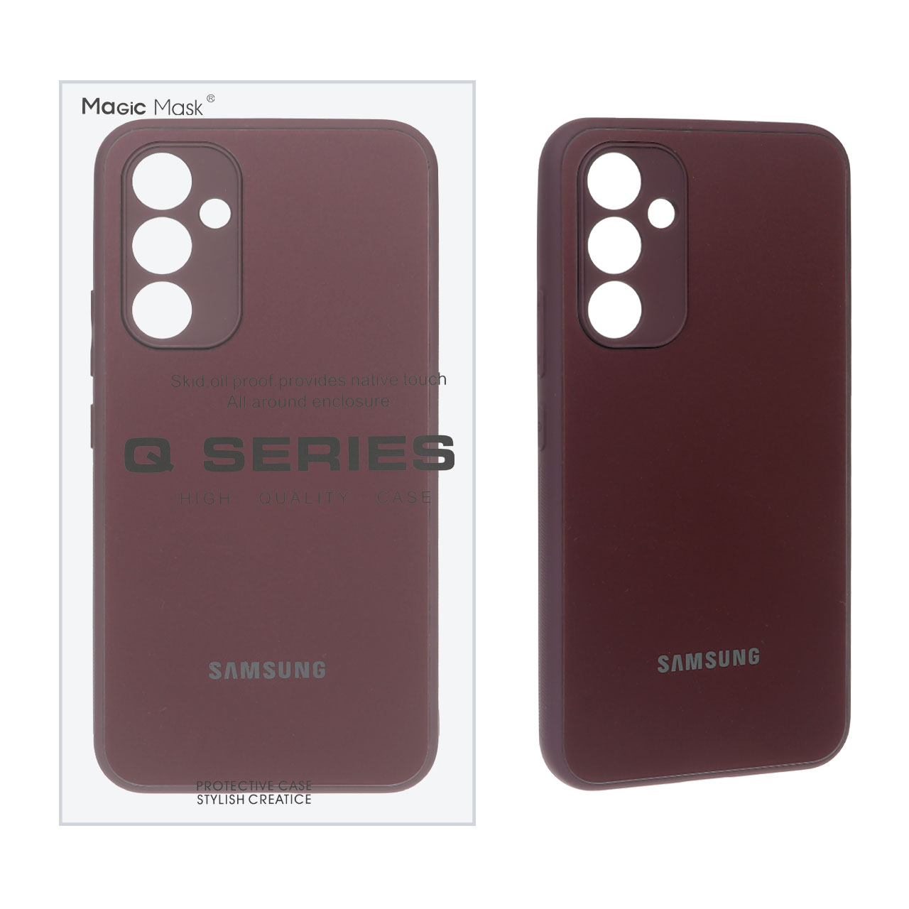 قاب اورجینال PVD ضدخش Magic Mask مدل Samsung Galaxy S23 FE - زرشکی (پک دار)