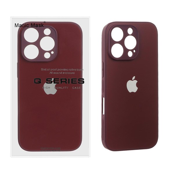قاب اورجینال PVD ضدخش Magic Mask مدل Apple iPhone 16 Pro - زرشکی (پک دار)