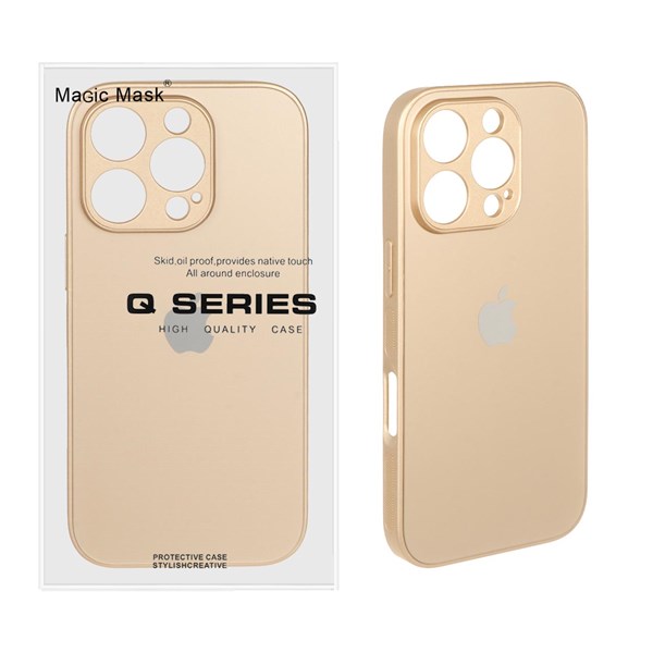 قاب اورجینال PVD ضدخش Magic Mask مدل Apple iPhone 16 Pro - طلایی (پک دار)