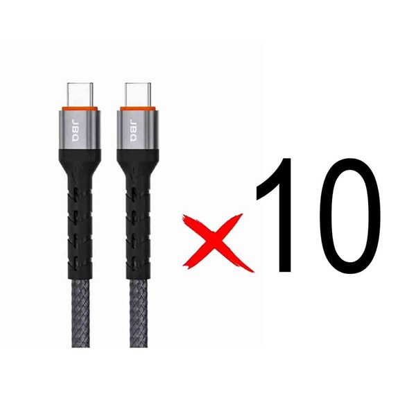 کابل شارژ 1.5 متری PD و فست JBQ Type-C To Type-C مدل A517892 60W - طوسی (گارانتی یکساله رصاصی) (بسته 10 عددی)