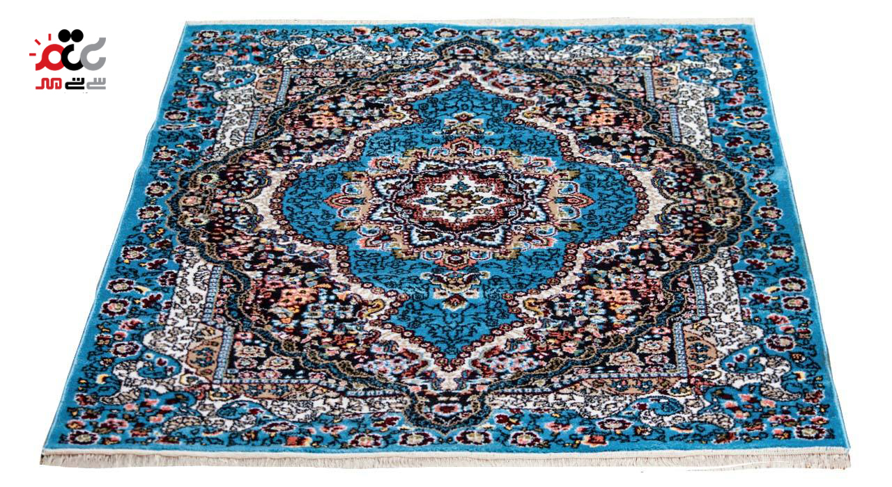 فرش ماشینی سی تی مهر 700 شانه تراکم 100 زمینه آبی