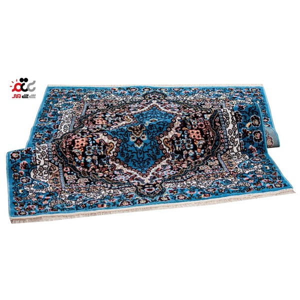 فرش ماشینی سی تی مهر 700 شانه تراکم 1000 زمینه آبی