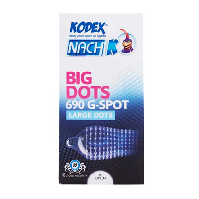 کاندوم خاردار کدکس مدل BIG DOTS بسته 10 عددی