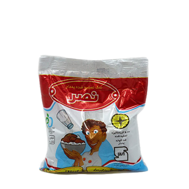 نمک خوراکی تصفیه شده ید دار نصر 500 گرمی