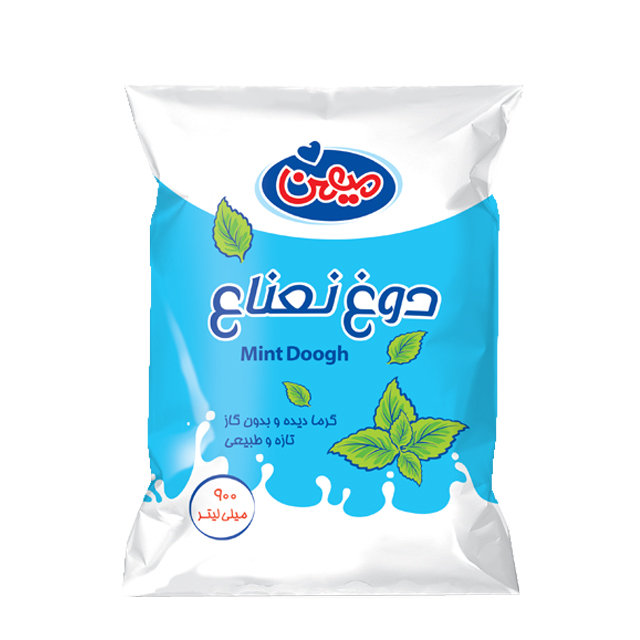 دوغ بدون گاز پاکتی نعنا میهن 900 میلی لیتری