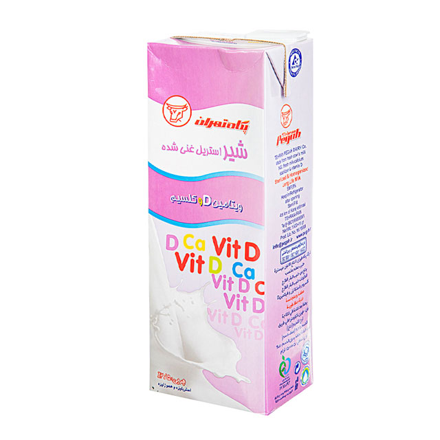 شیر استریل غنی شده با کلسیم و ویتامین D پگاه 1000 میلی لیتری