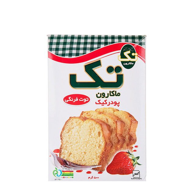 پودر کیک توت فرنگی تک ماکارون 500 گرمی