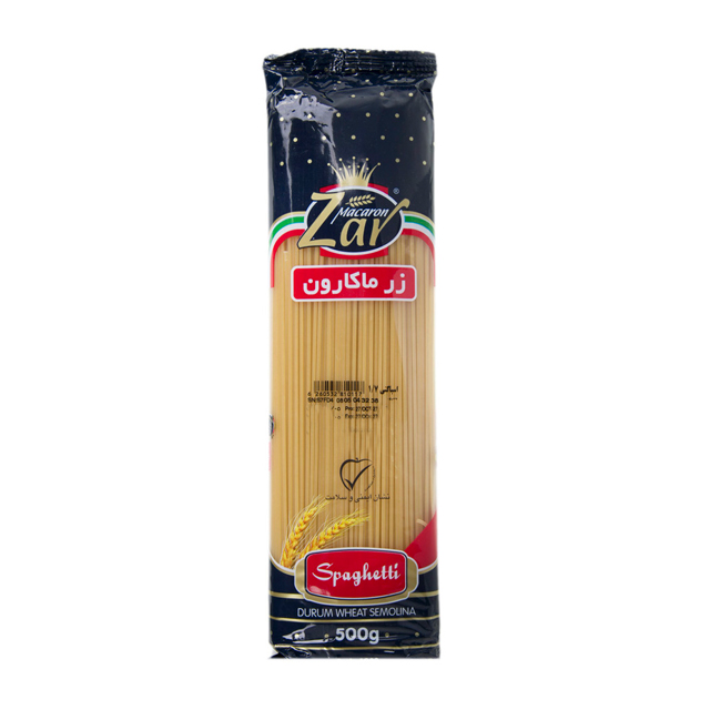 ماکارونی قطر 1.7 زر ماکارون 500 گرمی