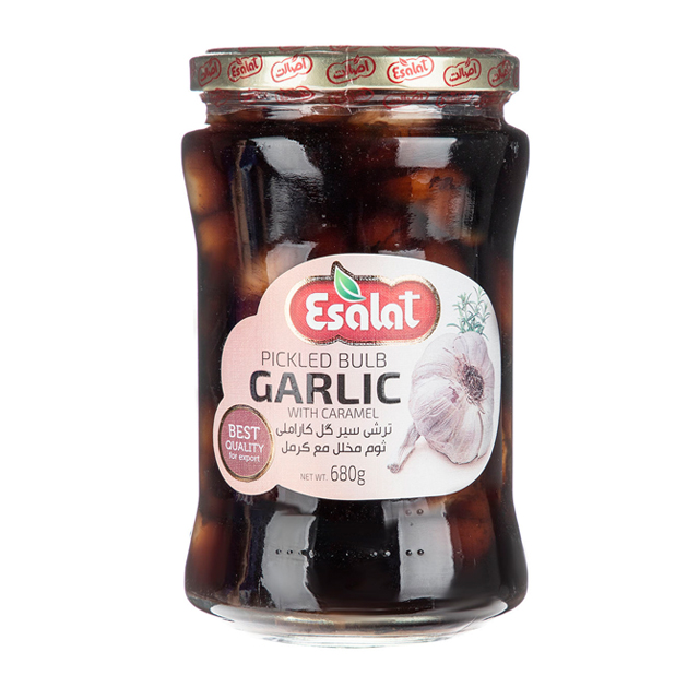 ترشی سیر گل کاراملی اصالت 680 گرمی