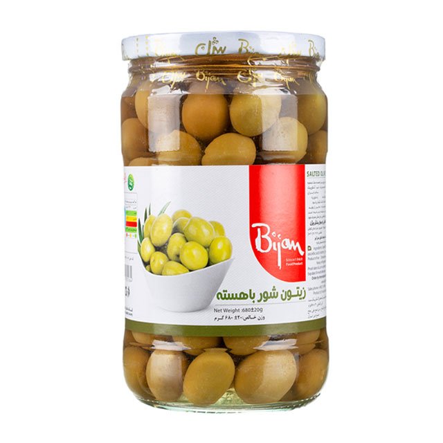 زیتون شور هسته دار بیژن 680 گرمی