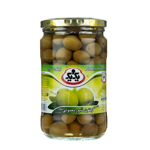 کنسرو زیتون شور معمولی یک و یک 670 گرمی