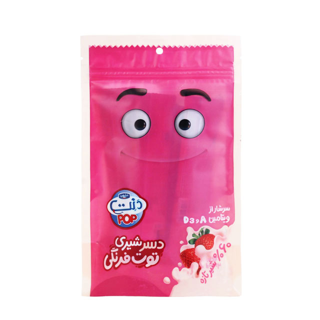 دسر شیری دنت پاپ با طعم توت فرنگی 150 گرمی