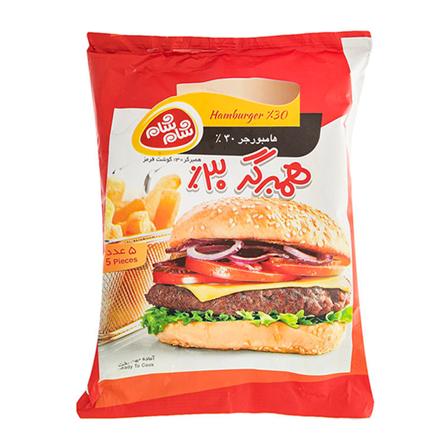 همبرگر  معمولی 30 درصد شام شام 500 گرمی