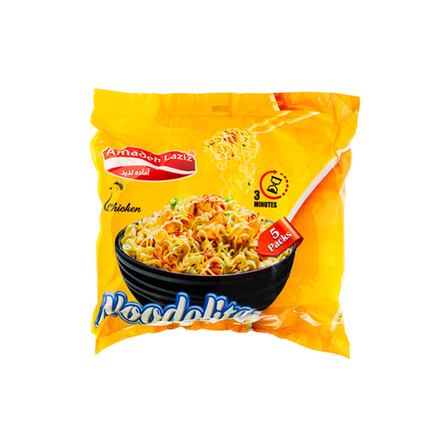 نودالیت با طعم مرغ آماده لذیذ 75 گرمی بسته 5 عددی 