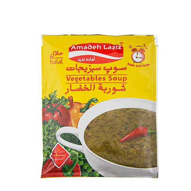 سوپ سبزیجات آماده لذیذ 65 گرمی