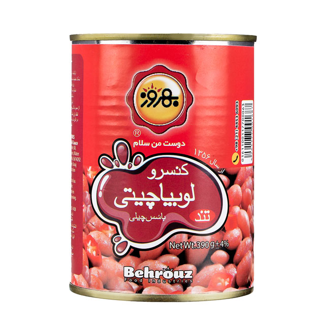 کنسرو لوبیا چیتی بهروز 390 گرمی