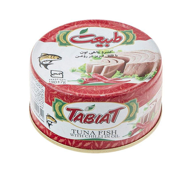 کنسرو تن ماهی با فلفل قرمز  طبیعت  180 گرمی