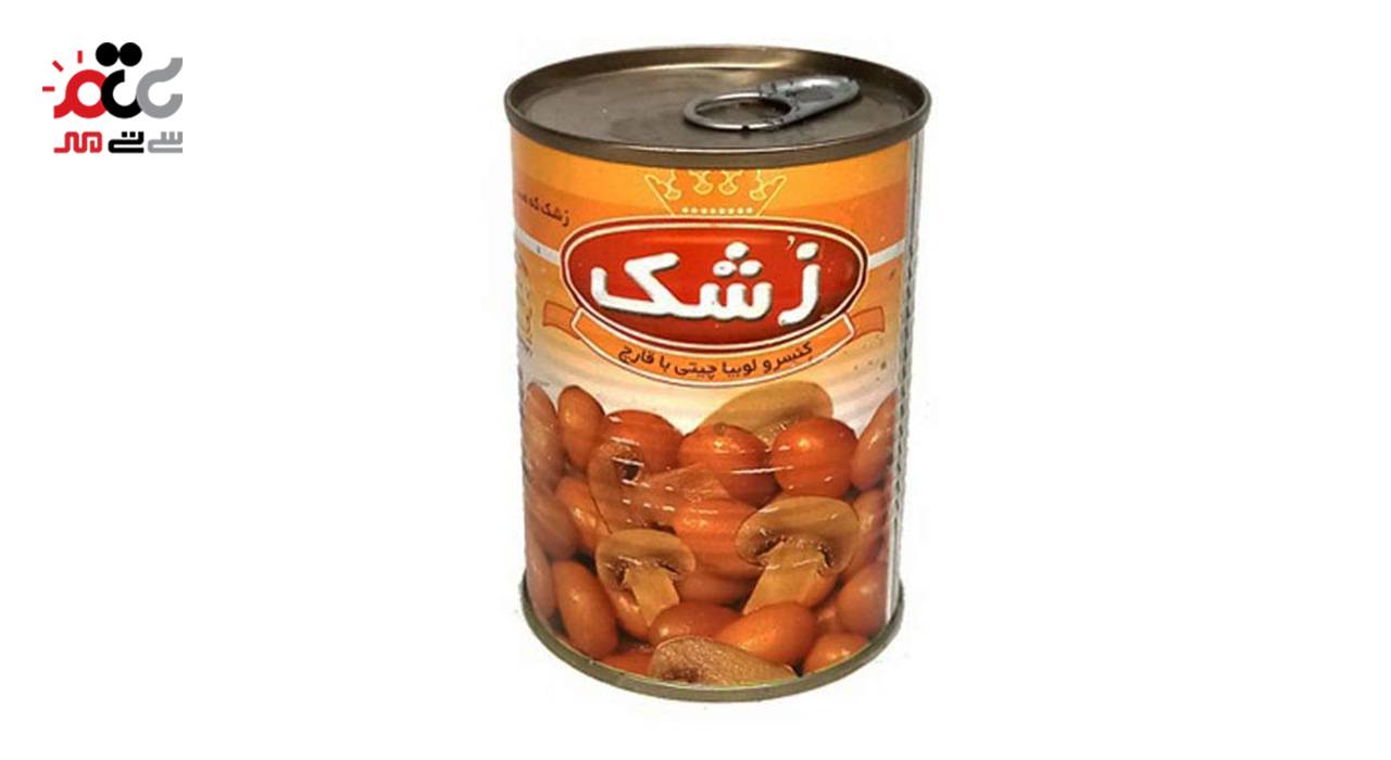 کنسرو لوبیا چیتی با قارچ زشک 380 گرمی