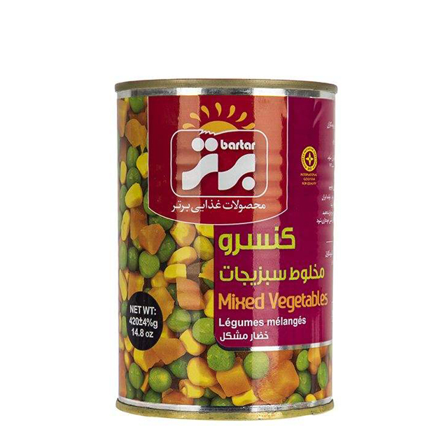 کنسرو مخلوط سبزیجات برتر 420 گرمی