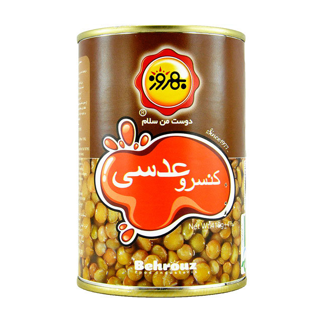 کنسرو عدسی بهروز 410 گرمی