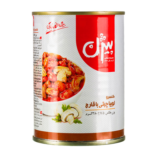 کنسرو لوبیا چیتی با قارچ بیژن 380 گرمی