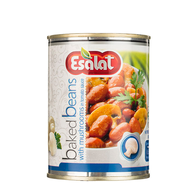 کنسرو لوبیا چیتی با قارچ در سس گوجه فرنگی اصالت 380 گرمی
