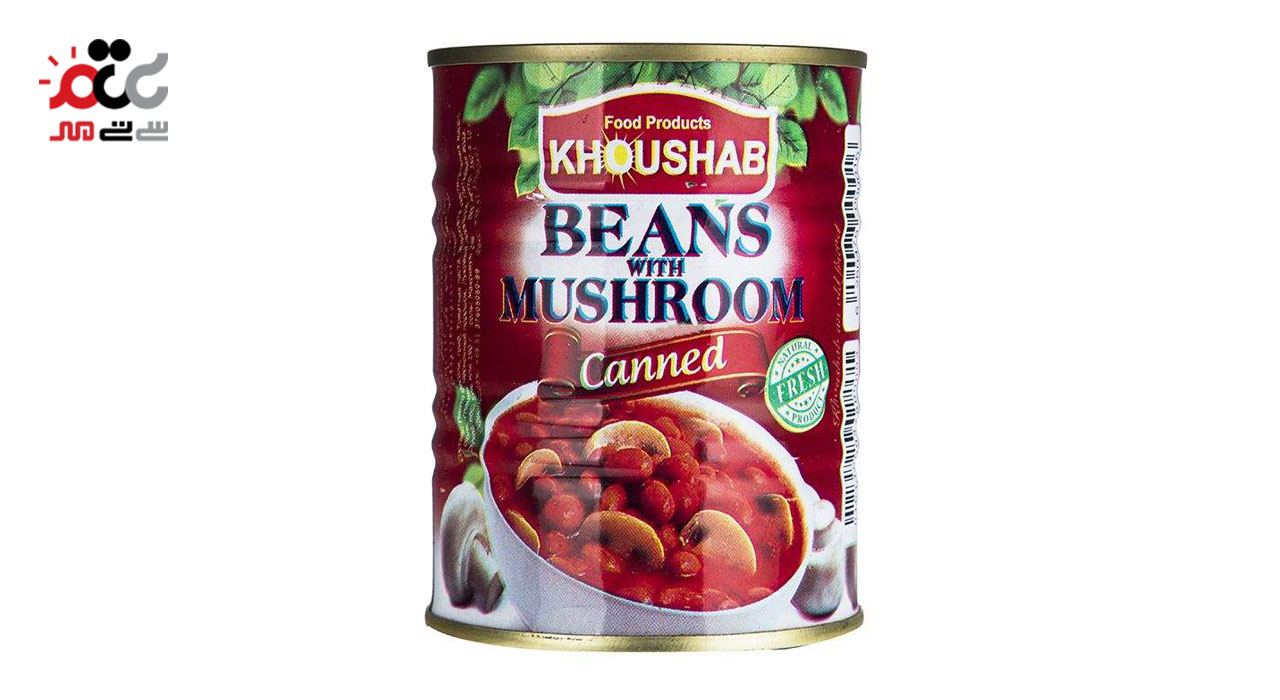 کنسرو لوبیا چیتی با قارچ خوشاب 350 گرمی